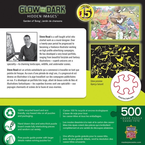 Hidden Images - Garden of Song 500 Piece Puzzle / 15" x 21"  / Glow-in-the-Dark - Picture 2 of 2